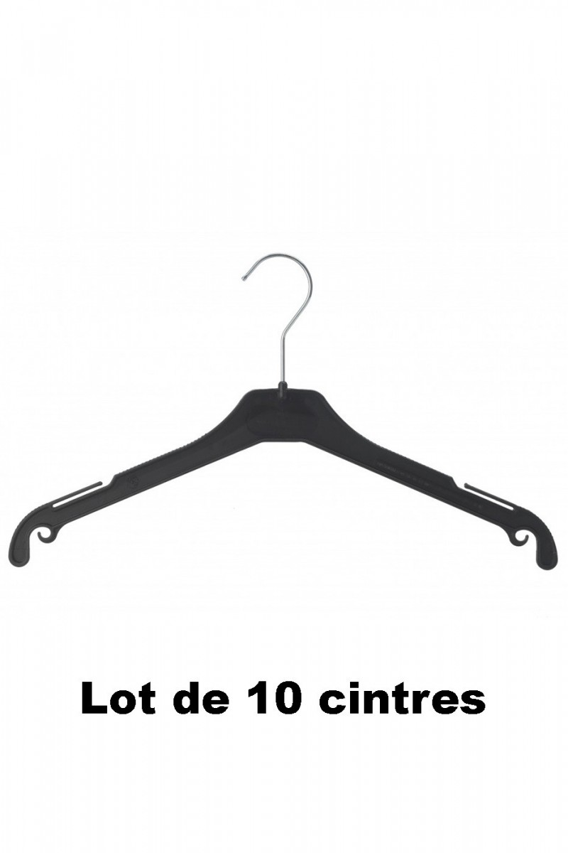 10 cintres plastique noir idéal pour Veste, gilet et blazer
