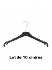10 cintres plastique noir idéal pour Veste, gilet et blazer