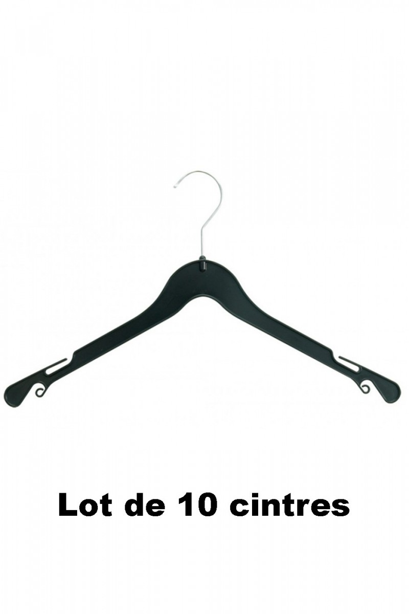 10 cintres plastique noir idéal pour Chemise, tee-shirt et robe