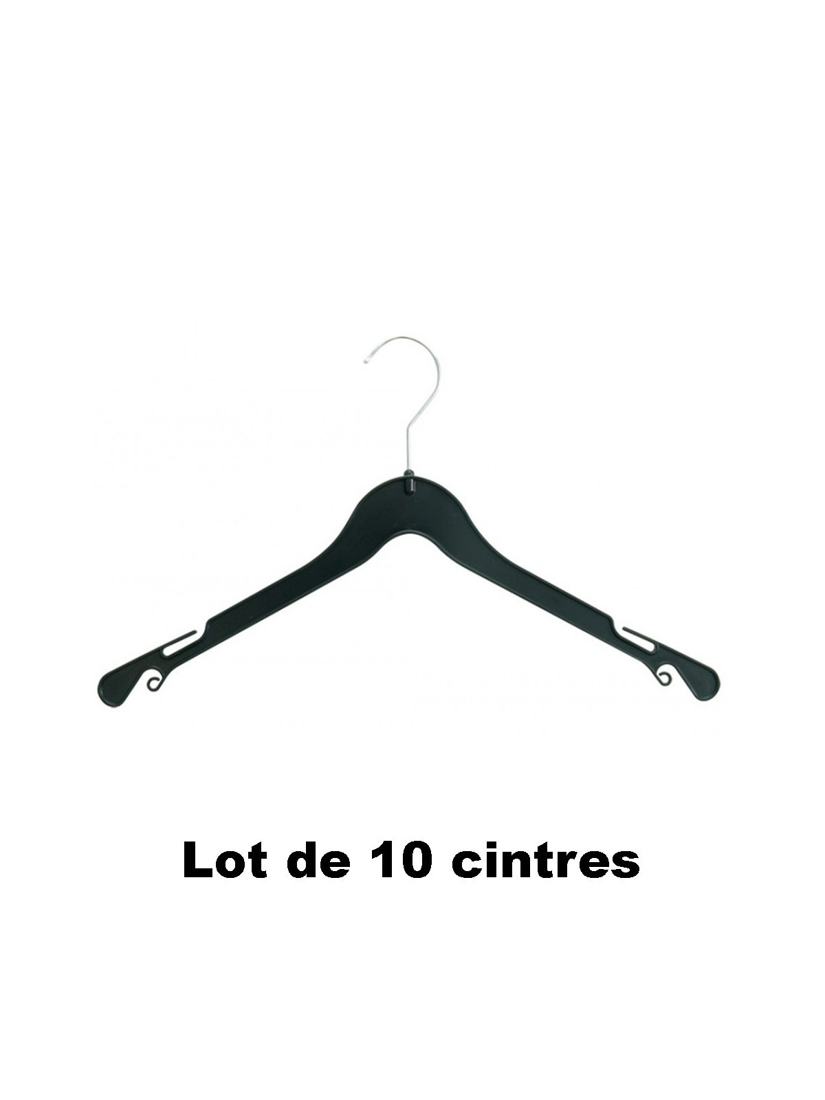 10 cintres plastique noir idéal pour Chemise, tee-shirt et robe