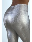 Legging gris argenté effet 3D motif Python - 5