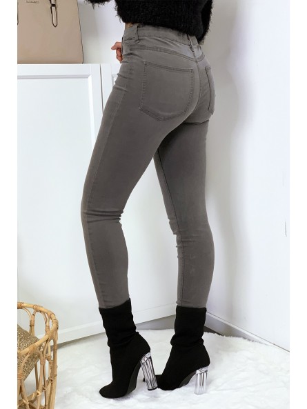 Jeans slim gris avec poches arrière - 5