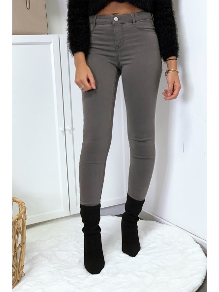 Jeans slim gris avec poches arrière - 8