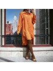 Longue chemise satiné orange over size jusqu'au 50 - 3