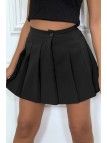 Mini jupe noir plissée - 1