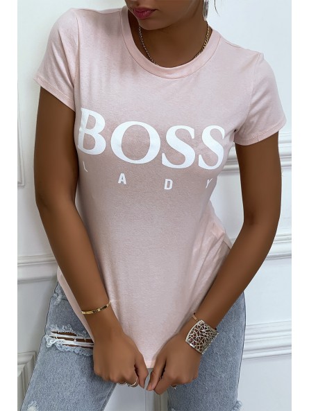Tee-shirt rose imprimé BOSS - 1