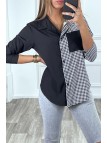 Chemise noir bicolor à carreaux blanc et noir - 3