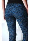 Pantalon Jeans bleu extensible avec poche et motif noir S1317D - 9