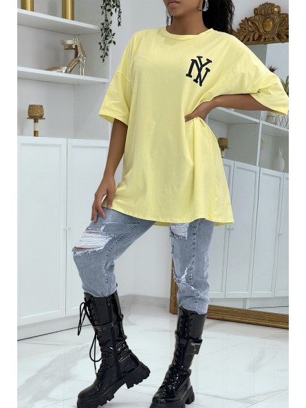 T-shirt oversize jaune NY - 1