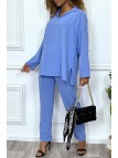 EnTTmble bleu turquoise tunique et pantalon très tendance et agréable à porter - 1