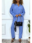 EnTTmble bleu turquoise tunique et pantalon très tendance et agréable à porter - 3