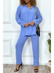 EnTTmble bleu turquoise tunique et pantalon très tendance et agréable à porter - 4