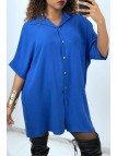 Robe chemise over size royal manches chauve souris  - 2