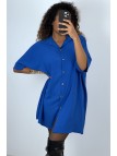 Robe chemise over size royal manches chauve souris  - 3