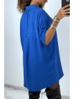 Robe chemise over size royal manches chauve souris  - 4