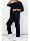 EnETmble tunique et pantalon over size en noir - 4