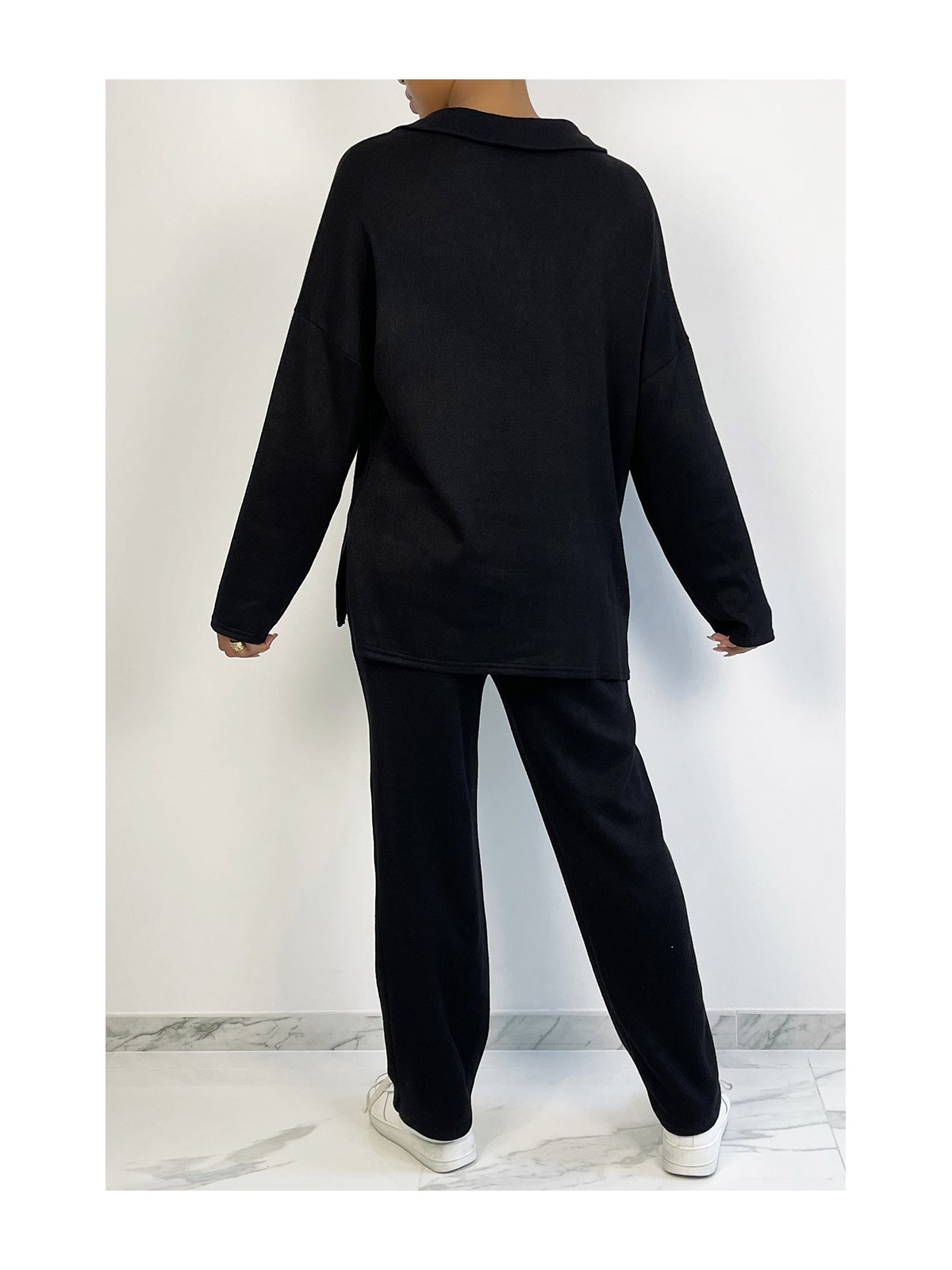 EnETmble tunique et pantalon over size en noir - 6