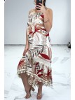 LoLLue robe bretelle à motif rouge avec dentelle et pompon - 5