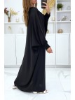 LoLLue abaya noire très ample avec élastique aux manches  - 1