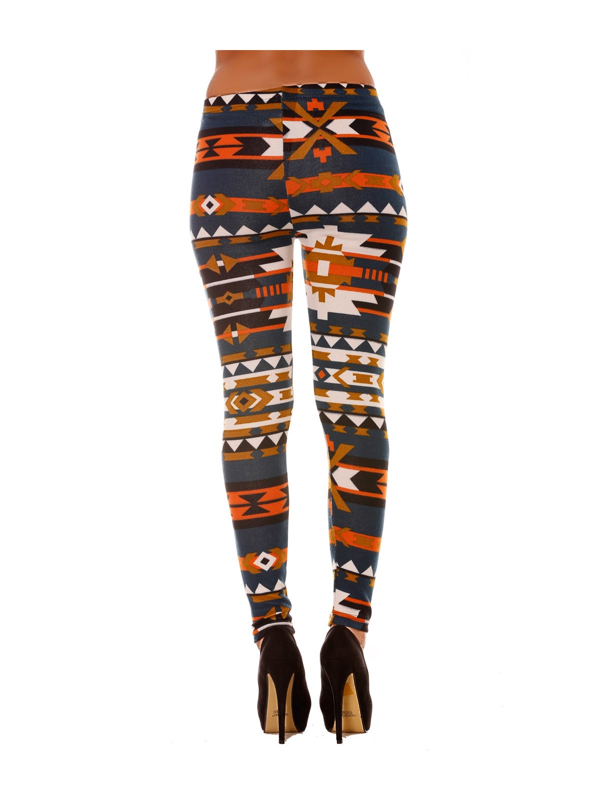 LeCKings d'hiver coloré en Canard et orange motifs fantaisie. Leggings Style fashion. 113-1 - 7