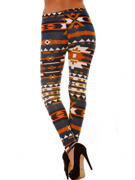 LeCKings d'hiver coloré en Canard et orange motifs fantaisie. Leggings Style fashion. 113-1 - 8