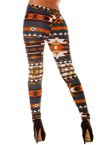 LeCKings d'hiver coloré en Canard et orange motifs fantaisie. Leggings Style fashion. 113-1 - 9