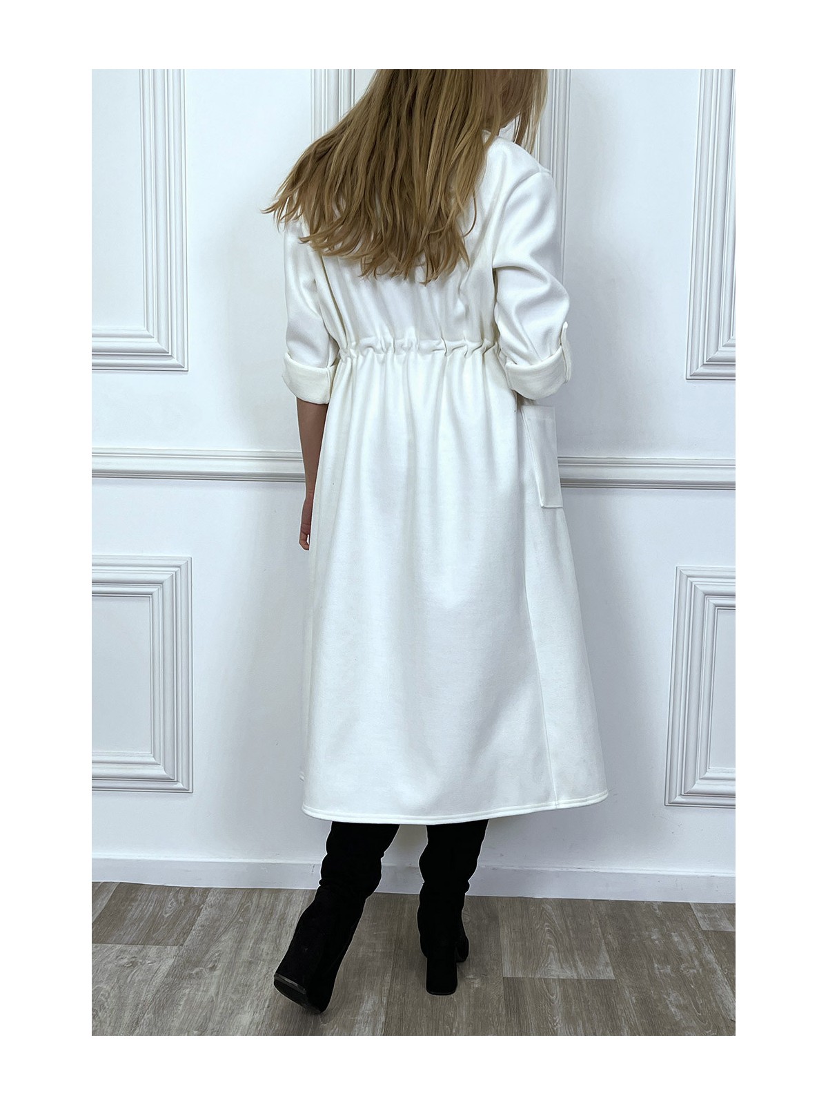 LoLL manteau blanc cintré à la taille avec poches - 4