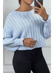PuLL ample en turquoise avec manches large - 3