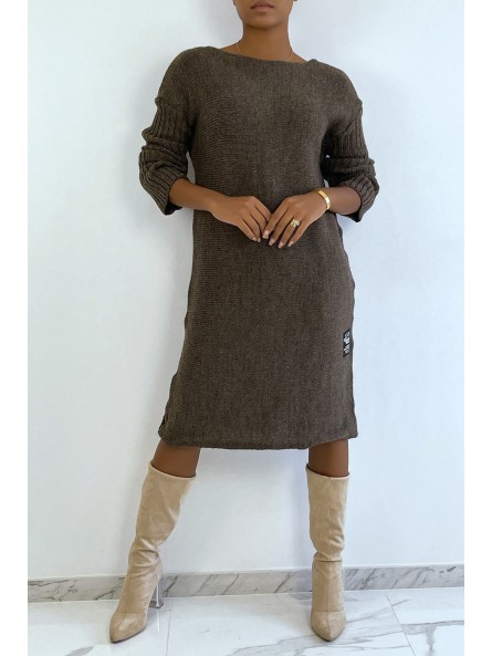 LoLLue robe pull marron composé de laine et de mohair - 3