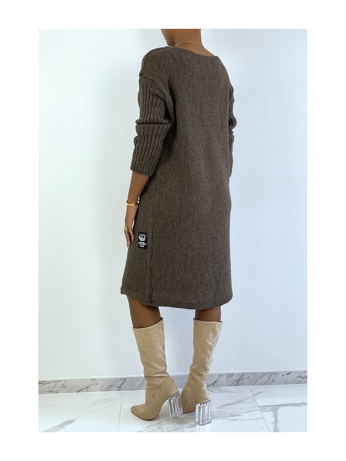 LoLLue robe pull marron composé de laine et de mohair - 4