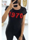 T-shirt noir avec écriture 1970 - 3
