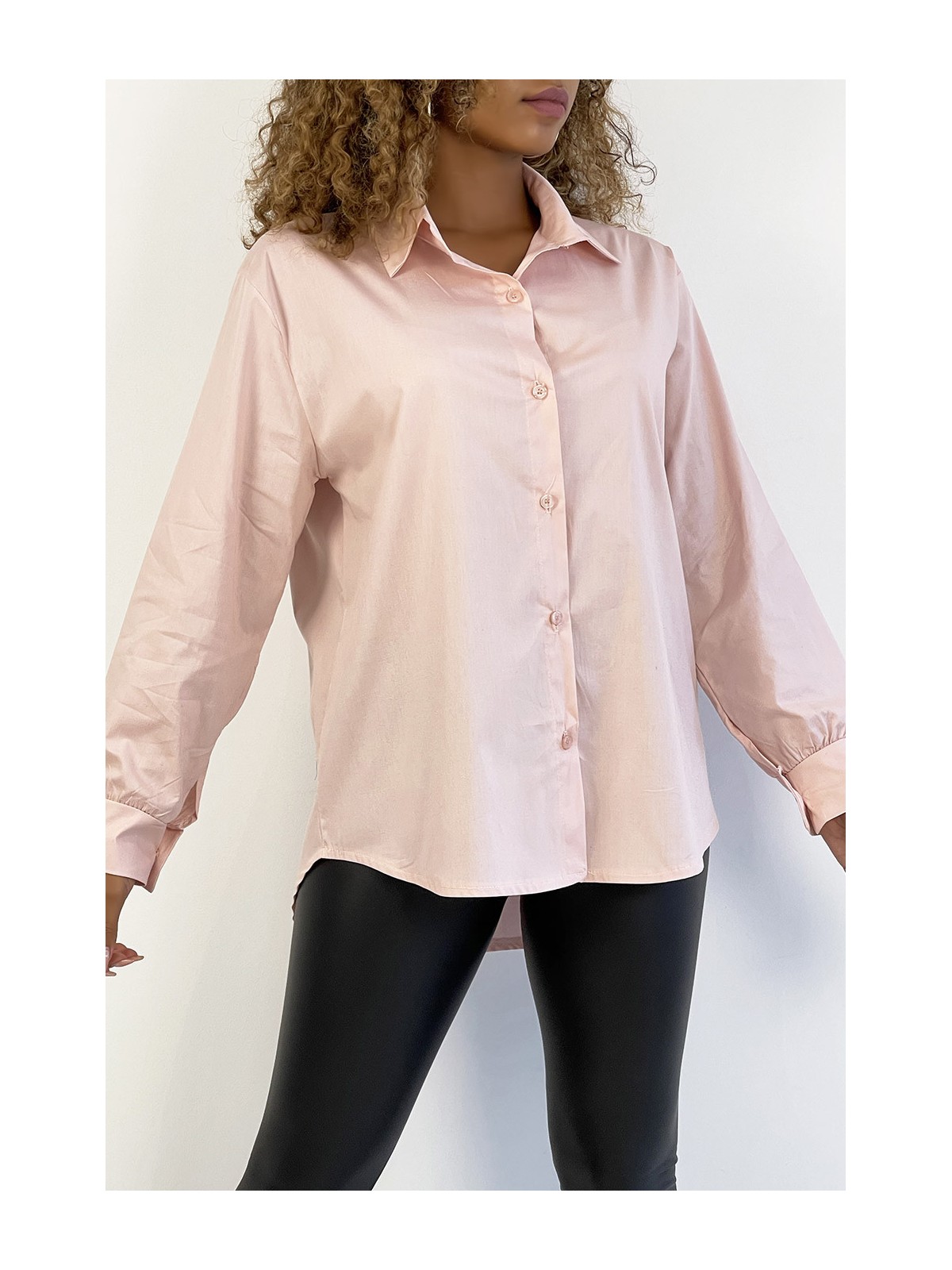 Chemise rose en coton très tendance et agréable à porter - 1
