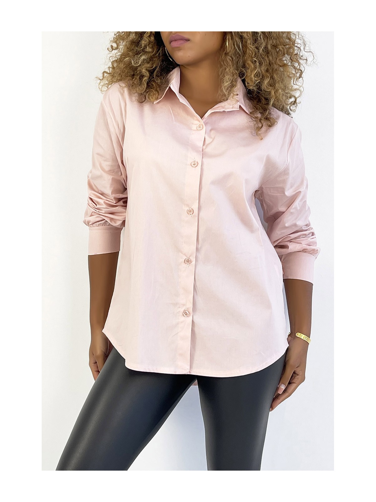 Chemise rose en coton très tendance et agréable à porter - 3