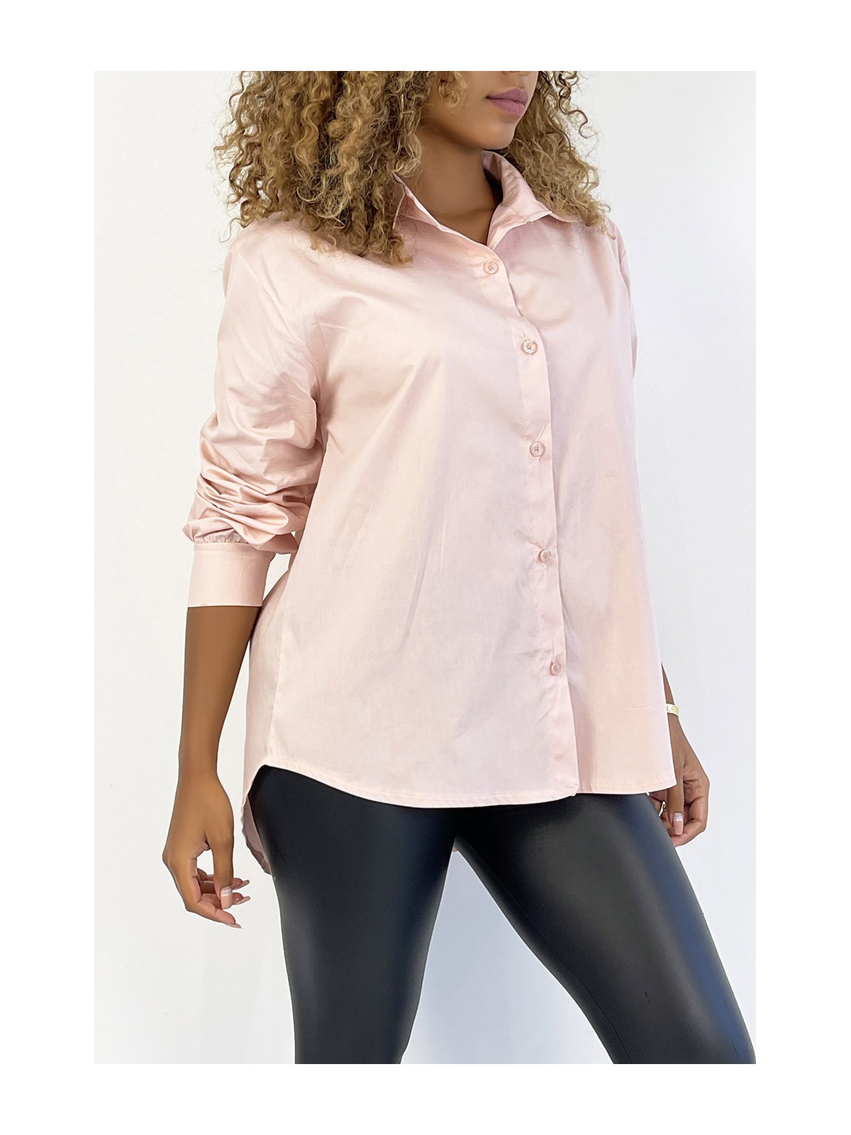Chemise rose en coton très tendance et agréable à porter - 4