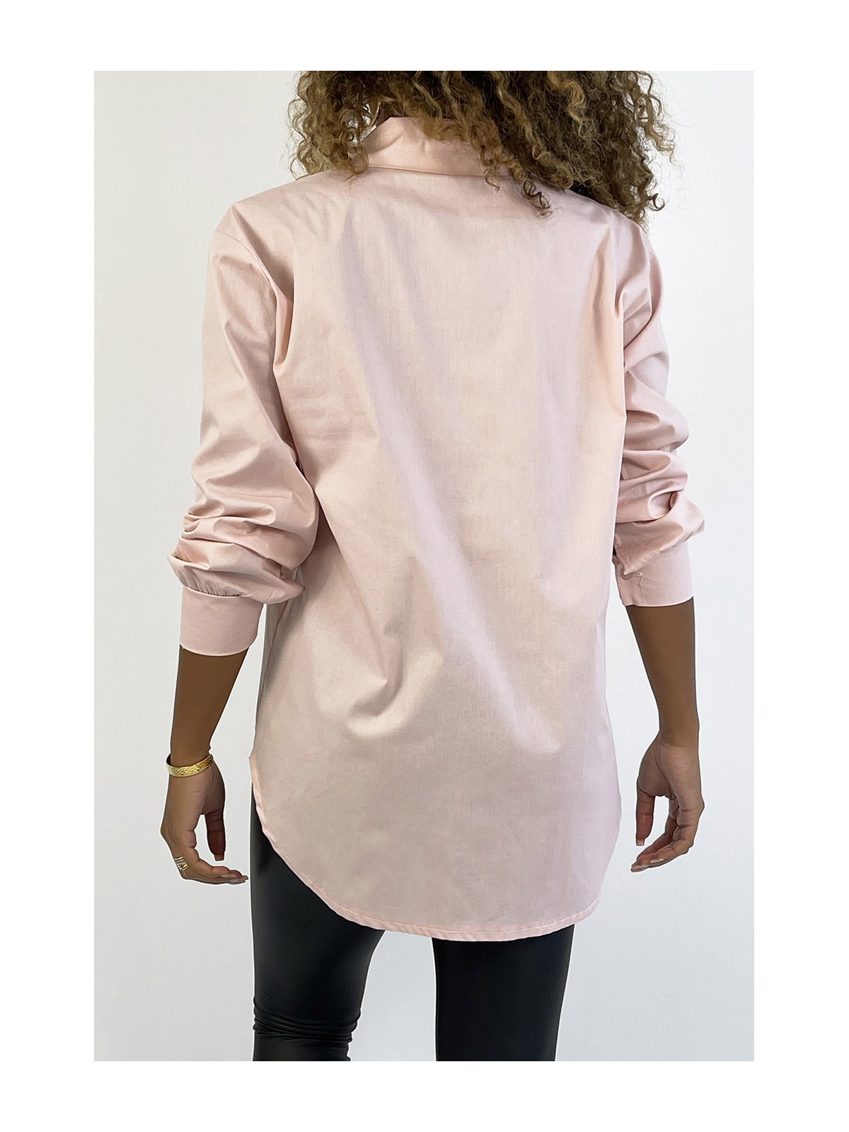 Chemise rose en coton très tendance et agréable à porter - 5