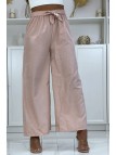 Pantalon palazzo dans une jolie matière rose chiné - 3