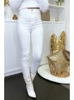 Pantalon jeans slim blanc avec poches arrières - 9