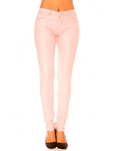 Pantalon rose brillant avec poche et motif carreau . Pantalon mode s1799-2 - 4