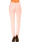 Pantalon rose brillant avec poche et motif carreau . Pantalon mode s1799-2 - 5