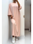 Longue robe over size en coton rose très épais - 3