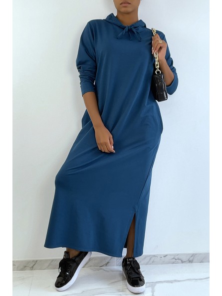 Longue robe sweat abaya canard à capuche - 3