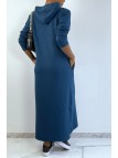 Longue robe sweat abaya canard à capuche - 4