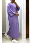Longue robe over size en coton lilas très épais - 3