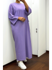 Longue robe over size en coton lilas très épais - 4
