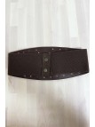 Grosse ceinture de taille en suédine choco avec élastique au dos - 3