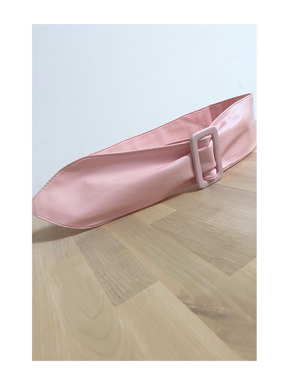 Ceinture rose avec boucle rectangle - 3