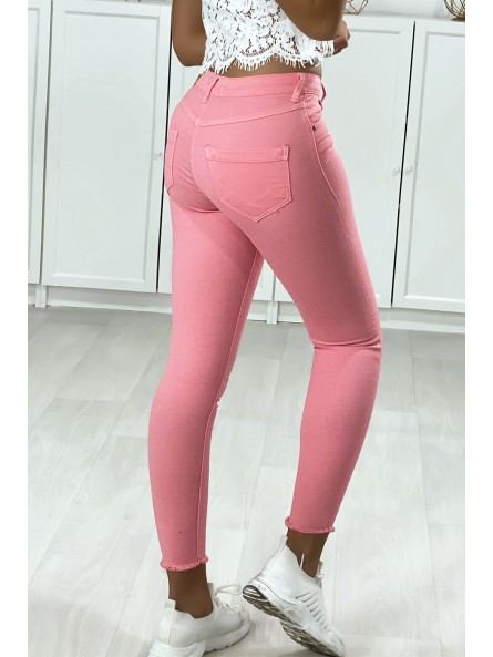 Jeans slim rose avec poches - 4