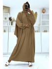 Abaya camel avec voile intégré pas chère couleur vitaminée - 1