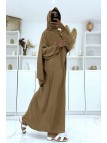 Abaya camel avec voile intégré pas chère couleur vitaminée - 3