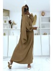 Abaya camel avec voile intégré pas chère couleur vitaminée - 4